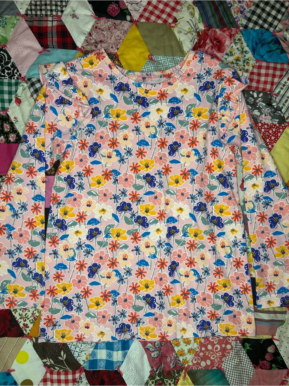 Tea Long Sleeve Floral Top - Pink Multicolor